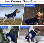 MIGOHI Dog Anxiety Relief Coat,Comfort Anxiety Vest for Dogs,Adjustable Anxiety Calming Wrap for Fireworks,Thunderstorms,Travel, Separation, Dog Anxiety Jacket for Small Dogs,XS,NavyBlue