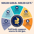 Solid Gold Bone Broth Cat Food Topper - Limited Ingredient Lickable Cat Broth Pouches w/Tuna Protein Shreds & Collagen for Hydration & Gut Support - Easy to Serve Gravy for Cats Meal Topper - 12ct