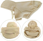 Jecikelon Pet Dog Cold Weather Coat with Pocket Winter Dog Hoodie Warm Puppy Clothes for Small Dogs Chihuahua Clothing (Beige, XX-Small)