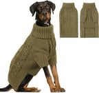 ASENKU Knitted Dog Sweater, Pullover Big Thermal Dog Winter Sweater, Turtleneck Doggy Sweaters for Large Medium Dogs Boy Girl, Warm Pet Sweaters Outfit Border Collie,Pit Bull,Golden Retriever, XL