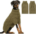 ASENKU Knitted Dog Sweater, Pullover Big Thermal Dog Winter Sweater, Turtleneck Doggy Sweaters for Large Medium Dogs Boy Girl, Warm Pet Sweaters Outfit Border Collie,Pit Bull,Golden Retriever, 4XL