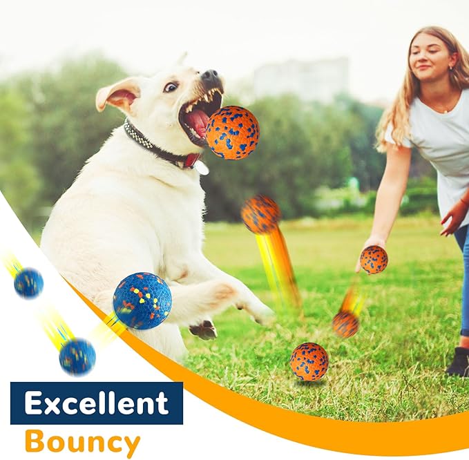 Petcare 4 Pack Dog Balls Indestructible Dog Toys for Aggressive Chewers Durable Tough Tennis Balls Toys for Medium Large Dogs Outdoor Outside Fetching Toys for Big Dogs Chew Ball
