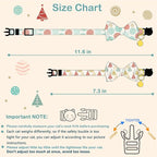 2 Pack Cotton Christmas Cats Collar with Bow Tie Beige Red Green Cat Collars for Girl Female Boy Male Cat Collar with Bell Christmas Trees Charms