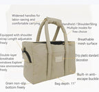 Dog Walking Bag Sling, Dog Carrier Purse with Safety Leash Clip,Warm Soft Sided Pet Carrier Purse for Small Medium Dogs Cats Portable Hands-Free Shoulder Tote for Outdoor Travel (Light Khaki)
