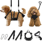 2 in 1 Pet Grooming Hammock with No-Pull Harness, Disassembles into Leash, Adjustable Loop/Leash, Stainless Hooks, Small Size for Cat/Dog