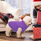 ASENKU Dog Winter Coat - Waterproof Windproof Dog Jacket, Warm Snowproof Doggie Puffer Vest for Cold Weather, Lightweight Snow Coats for Small Medium Large Dogs (Purple, L)