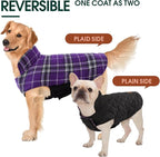 Kuoser Warm Dog Coat, Waterproof Dog Jacket for Extra Large Dogs, Adjustable Durable XXXL Doggie Winter Coat Reversible Puppy Cold Weather Apparel for Large Breed, Purple 3XL