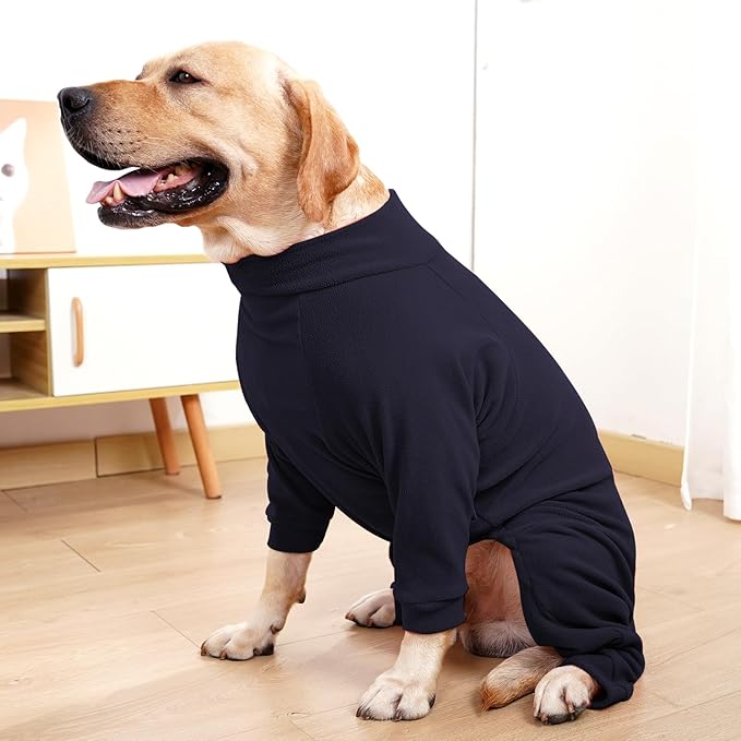 Fleece Dog Sweater for Small Medium Large Dog for Daily Run Walk Sleep Pet Winter Jacket & Windproof Clothes Coat 2XL Navy Blue