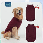Mihachi Turtleneck Dog Sweater - Winter Coat Apparel Classic Cable Knit Clothes with Leash Hole for Cold Weather, Ideal Gift for Pet in New Year Wine Red X-Small