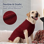 IECOii Thermal Knitted Dog Sweaters - Small Dachshund Sweater for Dogs Girl Boy, Christmas Sweater for Cold Weather, Pug, Wiener Sweaters, DarkRed - M