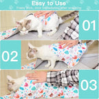17.7" Cat Grooming Wrap, Cat Wrap for Cutting Nails, Self-Adherent Fabric Wrap for Cats, Cat Burrito Wrap Anti-Scratch, Anti-Escape, Multifunctional Swaddle Wrap Pet Tool (Orange Kitten, Medium)