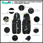 Dog Raincoat For Extra Large Dogs With Hood, Waterproof Dog Rain Jacket with Adjustable Built-in Harness & Back Zipper, Reflective Strip, Removable Hood,for Rainy Walks, Muddy Roads - Black 4XL