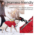ThinkPet Dog Cold Weather Coats - Cozy Waterproof Windproof Reversible Winter Dog Jacket, Thick Padded Warm Coat Reflective Vest Clothes for Puppy Small Medium Large Dogs