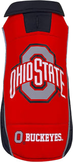 NCAA Ohio State Buckeyes Puffer Vest for Dogs & Cats, Size Large. Warm, Cozy, and Waterproof Dog Coat, for Small and Large Dogs/Cats. Best NCAA Licensed PET Warming Sports Jacket