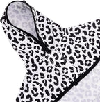 HDE Dog Raincoat Jacket Reflective Adjustable Hooded Pet Poncho Rain Coat with Leash Hole for Small to X-Large Dogs Snow Leopard - L