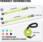 Nylon Dog Leash for Medium Large Dogs, 5-FTReflective Heavy Duty Leash with Comfortable Handle & Poop Bag Dispenser Ring, 1/2 Inch Wide, Secure Reinforcement for Walking (Green, M)