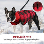 ASENKU Dog Winter Coat, Fleece Doggie Jacket Plaid Reversible Vest Waterproof Windproof Cold Weather Clothes for Small Medium Large Dogs(Red XXXL)