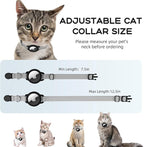 AirTag Cat Collars, Stretchy Collar with Apple AirTag Holder and Bell, Breakaway Ultra Design Elastic GPS Tracking Collars for Cats and Puppies, (7.5-12.5 Inch), Gray