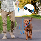 Detachable 2/5" Slip Lead, 4FT 6FT 8FT with Comfortable Silicone Handle Strong Rope Leash for Large Medium Small Dogs No Pull Highly Reflective Pet Training Leash (Blue-Black, 8FT)
