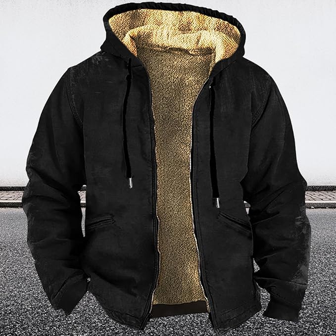 Men's Zip Up Jackets Western Style Ethnic Hoodie Hooded Vintage Long Sleeve Warm Coat Winter Outfits