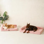 EHEYCIGA Memory Foam Dog Bed XLarge Sized Dogs, Extra Large Dog Bed Orthopedic with Washable Removable Cover, Waterproof XL Pet Bed Couch, 44x33x6 Inches, Pink