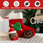 Hollypet Squeaky Dog Toy, Interactive Plush Hide and Seek Dog Toys for Small Medium Sized Dogs and Non-Aggressive Chewers, Puppy Teeth Clean Chew Toys, Christmas Stocking