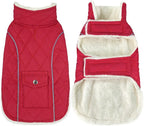 Malier Dog Winter Coat, Windproof Dog Cold Weather Coats with Real Pocket, Winter Extra Warm Pet Coat Fleece Jacket Reflective Clothes for Small Medium Large Dogs and Puppy (Red, XX-Large)