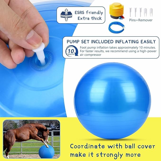 Herding Ball for Dogs- 25" Dog Herding Ball for Dogs/Horse, Dog Agility Equipment for Australian/German Shepherd Collie, Toys for Christmas/Birthday Gifts, Blue