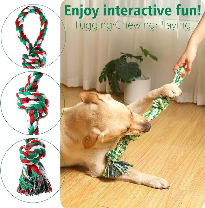 Dog Rope Toys, Indestructible Dog Toy, Dog Chew Toys for Aggressive Chewers, Tough Puppy Teething Chew Toys for Boredom, Dental Cleaning Tug of War Dog Toy, Great for Small to Large Breed