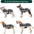 Kuoser Dog Winter Coat, Windproof Dog Fleece Jacket British Style Plaid Cold Weather Doggie Vest Coats, Reversible Cozy Warm Puppy Clothes Pet Apparel for Small Dogs XS