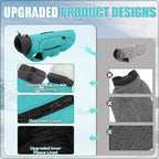 EMUST Winter Coat for Large Dogs, Windproof Dog Jacket for Cold Weather, Extra Warm Dog Winter Clothes for Small Medium Large Dogs, Turquoise, XXL