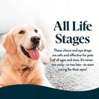 Bundle Eye Supplements for Dogs & Cats | Vision Chews with Omega-3 for All Ages | Includes 60 Chicken Liver Flavored Chews & Pet Eye Drops, 16 mL | Antioxidants & 2% NAC for Cataracts