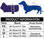 Geyecete Dachshund Sweaters for Dogs Jacket,Dachshund Coat Perfect Dog Winter Coat with Padded Fleece Lining,high Collar,Dog Snowsuit-Purple-S