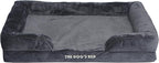 The Dog’s Bed, Orthopedic Standard Foam Waterproof Dog Bed with Standard Support, XL Grey Plush, Waterproof, Supportive Dog Bed with Replaceable Covers, Veterinary Approved