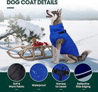 Kuoser Winter Dog Coat for Medium Dogs, Cold Weather Jacket & Vest for French Bulldog, Boston Terrier, Blue M