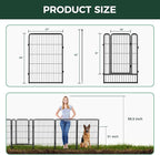 FXW Garden Fence Outdoor for The Yard – 40in(H) x 72.9ft(L) Heavy Duty Metal Animal Barrier for Dog and Rabbit, Decorative Dog Fence, 32 Panels, Black