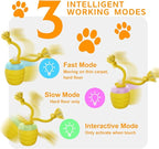Interactive Dog Toys, [2025 Newly Upgraded] Interactive Dog Ball for Small Dogs, Automatic Moving Dogs Toy Wicked Ball for Boredom & Training, Play Music, USB Rechargeable(Yellow)