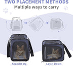 ‌Petsfit Airline Approved Pet Carrier for Small Cats, 15x8x10 TSA Approved Carrier, with Removable Dual-Sided Padding (2-Way Placement) - Fits Under Most Airplane Seats, Escape Proof (Navy)