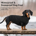 ASENKU Windproof Dog Winter Coat Waterproof Fleece Jacket Cold Weather Pet Apparel for Small Medium Large Dogs (Black, S)