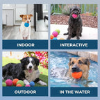 Best Pet Supplies Interactive Squeaky Dog Chew Toy, Ideal Dog Toys for Chewers, Small, Medium & Large Dogs, and Fetch Lovers - Fuchsia, Green, Blue, Orange, Medium 2.5"