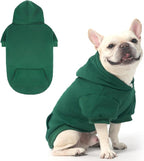 KOOLTAIL Basic Dog Hoodie - Soft & Warm Pet Hoodie Sweater with Leash Hole and Pocket, Dog Winter Coat, Cold Weather Clothes Sweatshirt for Small Medium Large Dogs Puppy Cat Boys Girls Deep Green SM