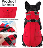 Dogcheer Dog Coat with Harness, Waterproof Warm Dog Winter Jacket with Pockets, Reflective Pet Fleece Jacket Turtleneck Snowsuit for Small Medium Large Dogs - Red, L