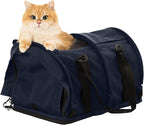 SturdiBag Pro 2.0 Pet Travel Carrier with Flexible Height for Cats and Dogs | Soft Sided Pet Carrier Bag with Safety Clips and Seatbelt Straps for Airplane or Car Travel | Large, Navy