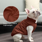 2 Layers Fleece Lined Warm Dog Jacket for Winter Cold Weather,Soft Windproof Medium Dog Coat,Brown XL