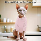 ASENKU Cat Sweater Soft Warm Puppy Clothes Knitwear for Kittens & Small Dogs, Thick Knitted Sweater for Sphynx Hairless Cats Teacup Chihuahua and Extra Small Dogs (Pink, L)