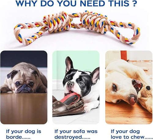 Aggressive Chew Rope Toys for Medium Large Dogs, Tooth Cleaning Chew Toys