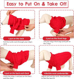 Queenmore Small Dog Pullover Sweater, Cold Weather Cable Knitwear, Classic Turtleneck Thick Warm Clothes for Chihuahua, Bulldog, Dachshund, Pug (Red, Medium)