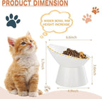 Detachable Elevated Cat Bowls, 15° Tilted Raised Cat Food Bowl Anti-Vomiting, Whisker Friendly, Adjustable Pet cat Dishes for Protecting Spine, Adult Kitten (White)
