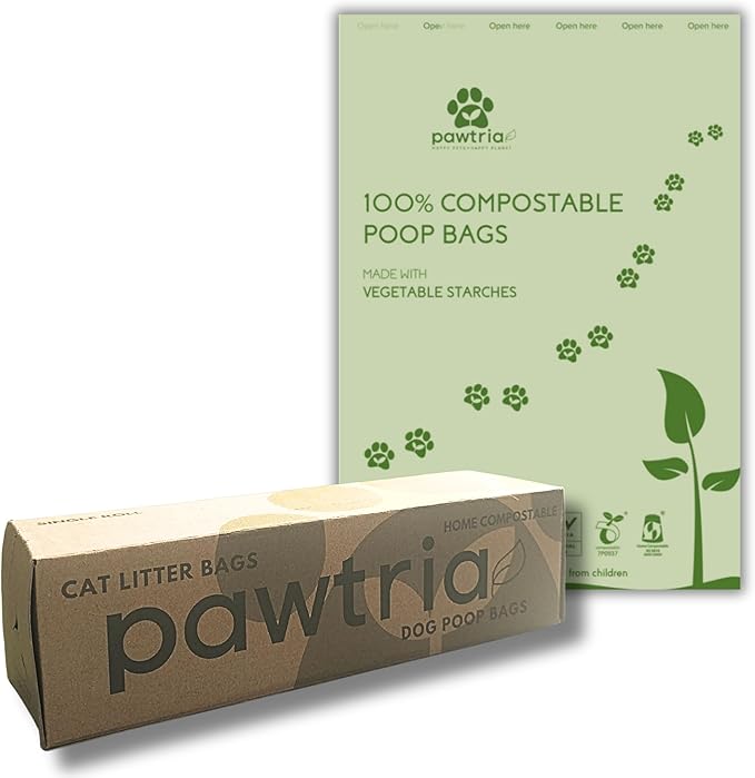 Certified Home Compostable Pet Waste Bags (Standard Size, 200 Bags, Single Roll), Biodegradable poop bag for dog, Cat Litter Bags, Leak Proof, Vegetable Starches, Thick, Easy to Open