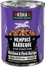 KOHA Memphis BBQ Stew for Dogs with Chicken and Pork, High Protein Wet Dog Food, 12.7oz Cans (Case of 12)
